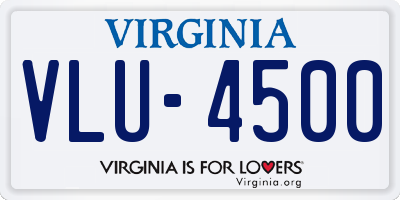 VA license plate VLU4500