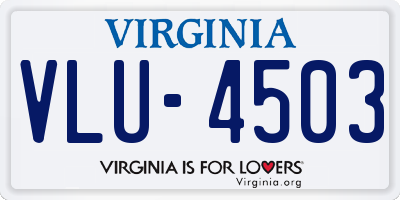 VA license plate VLU4503