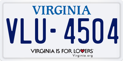 VA license plate VLU4504