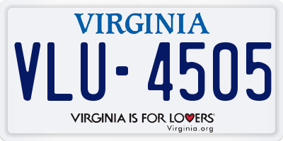 VA license plate VLU4505
