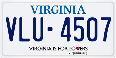 VA license plate VLU4507