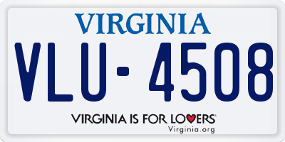 VA license plate VLU4508