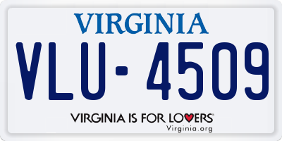 VA license plate VLU4509