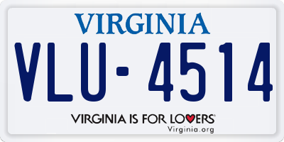 VA license plate VLU4514