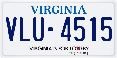 VA license plate VLU4515