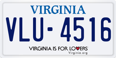 VA license plate VLU4516