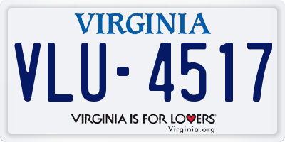 VA license plate VLU4517