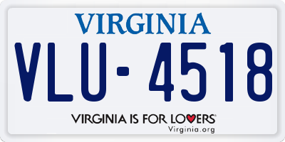 VA license plate VLU4518