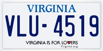 VA license plate VLU4519