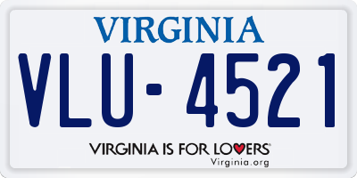 VA license plate VLU4521