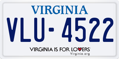 VA license plate VLU4522