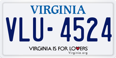 VA license plate VLU4524