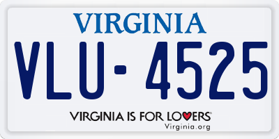 VA license plate VLU4525