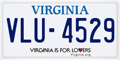 VA license plate VLU4529