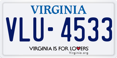 VA license plate VLU4533