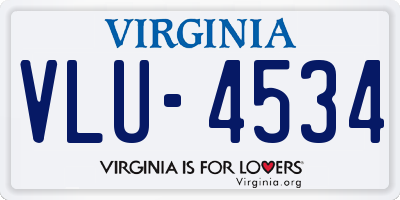 VA license plate VLU4534
