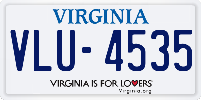 VA license plate VLU4535