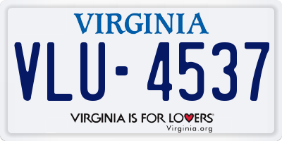 VA license plate VLU4537