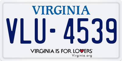 VA license plate VLU4539