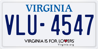 VA license plate VLU4547