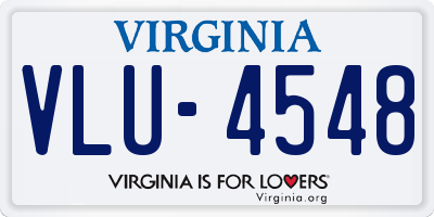 VA license plate VLU4548