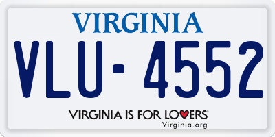 VA license plate VLU4552