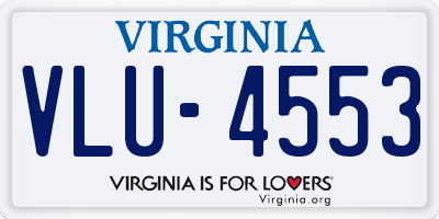 VA license plate VLU4553