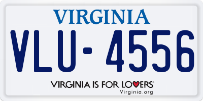 VA license plate VLU4556