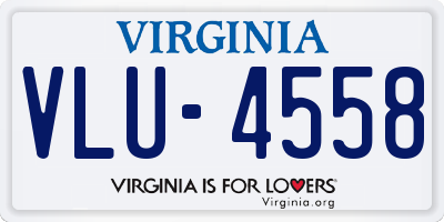 VA license plate VLU4558