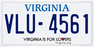 VA license plate VLU4561