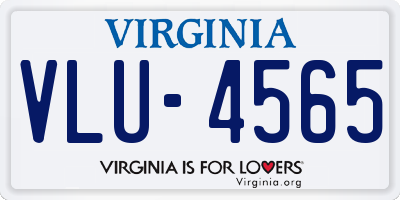 VA license plate VLU4565