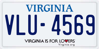 VA license plate VLU4569