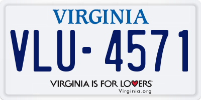 VA license plate VLU4571