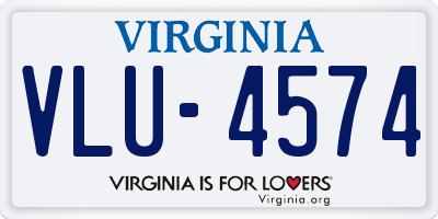 VA license plate VLU4574