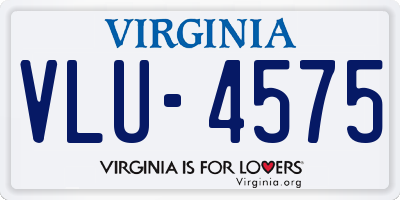 VA license plate VLU4575