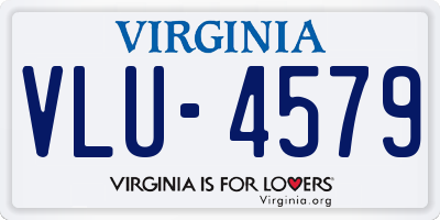 VA license plate VLU4579