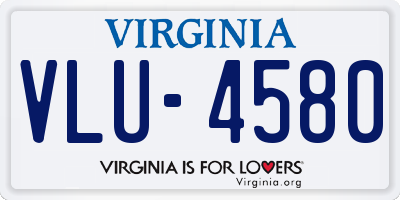 VA license plate VLU4580