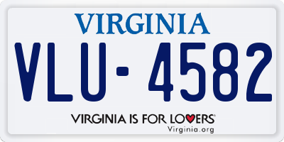 VA license plate VLU4582