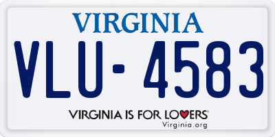 VA license plate VLU4583