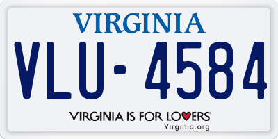 VA license plate VLU4584