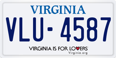 VA license plate VLU4587