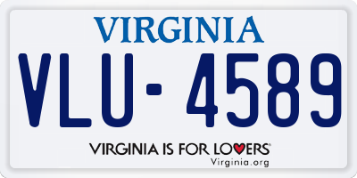 VA license plate VLU4589