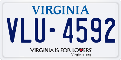 VA license plate VLU4592