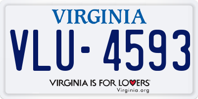 VA license plate VLU4593