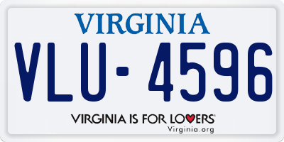 VA license plate VLU4596