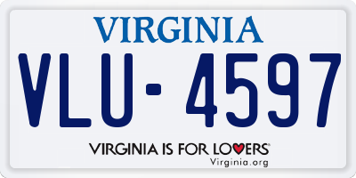 VA license plate VLU4597