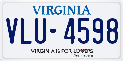 VA license plate VLU4598