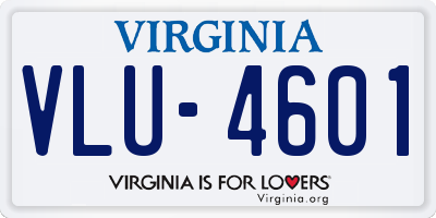 VA license plate VLU4601