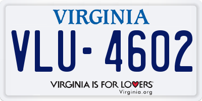 VA license plate VLU4602