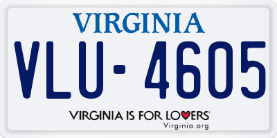 VA license plate VLU4605